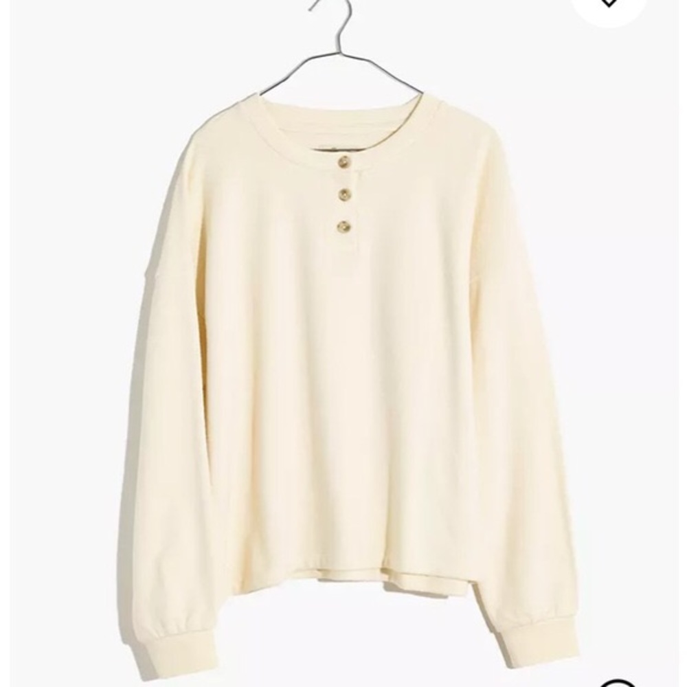 Madewell Dropped Sleeve Henley Cream Medium